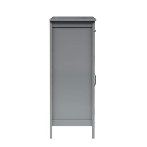 Mercer Mid Century Modern 25.96 in. W x 13 in. D x 33.6 in. H Grey Wooden Floor Storage Linen Cabinet