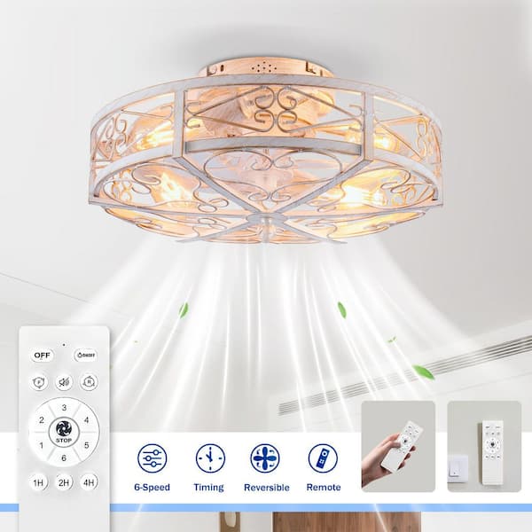 Lasaideal Thalovis 20 in. 4-Light Indoor Retro White Flush Mount