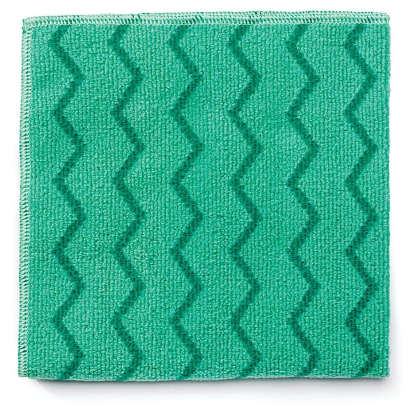 Rubbermaid Commercial Products HYGEN 16 in. Microfiber General Purpose Cloth in Green (Case of 12)