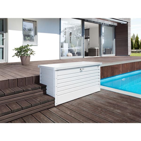 Leisuretime 120 Gal. 52.75 in. L x 24.4 in. W x 27.9 in H White Steel Deck Box