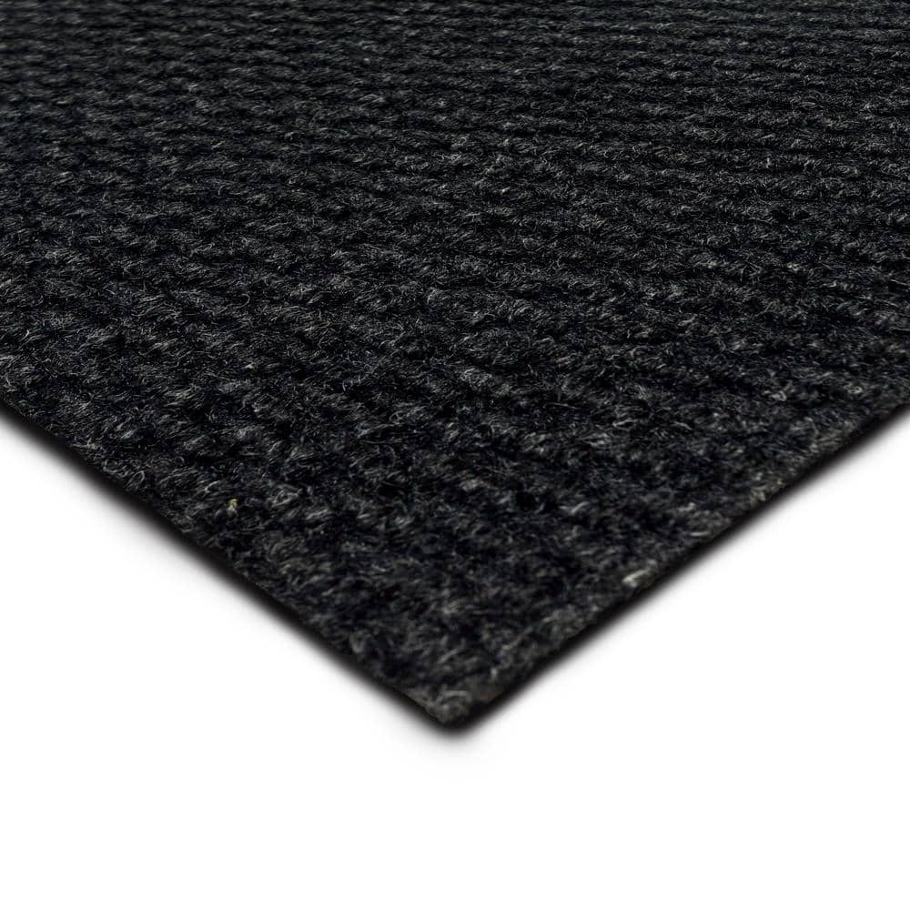 24" Charcoal Polyester Peel and Stick Carpet Tiles - Pack of 10