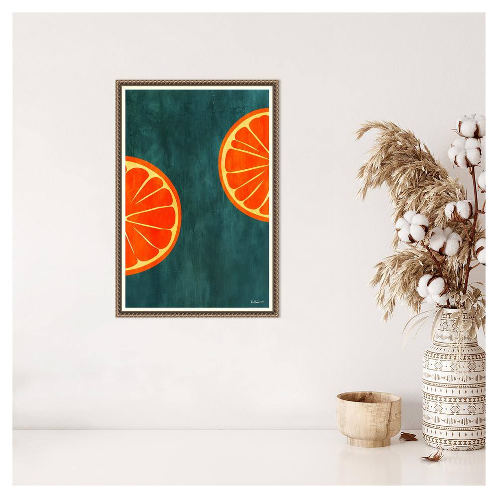 Orange Slices Abstract Canvas Print with Bronze Frame