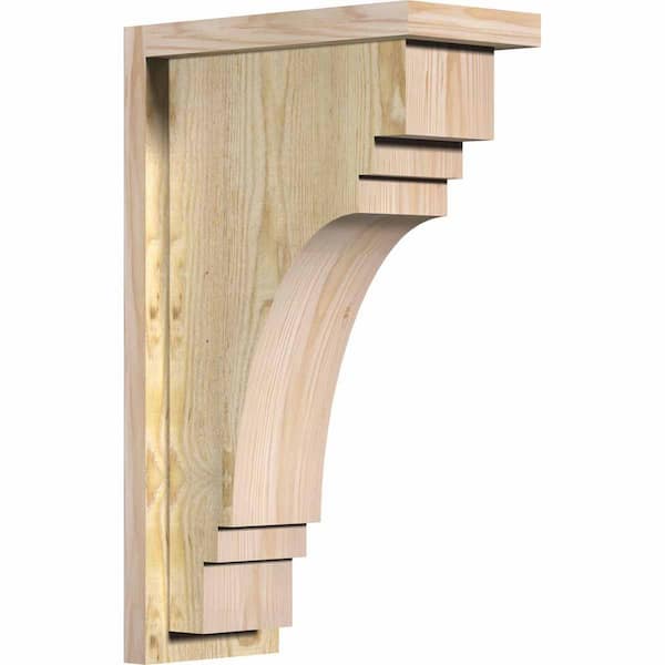 Ekena Millwork 6 in. x 12 in. x 20 in. Douglas Fir Pescadero Rough Sawn Corbel with Backplate