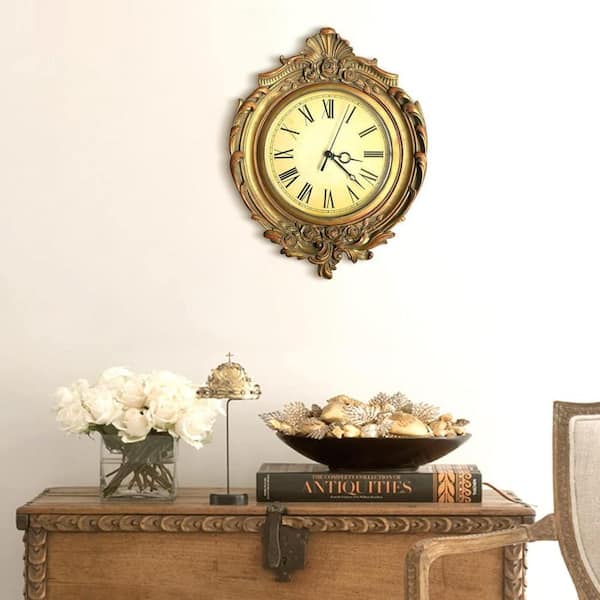 European Style Decorative Retro Gold Wall Clock, Quality Quartz