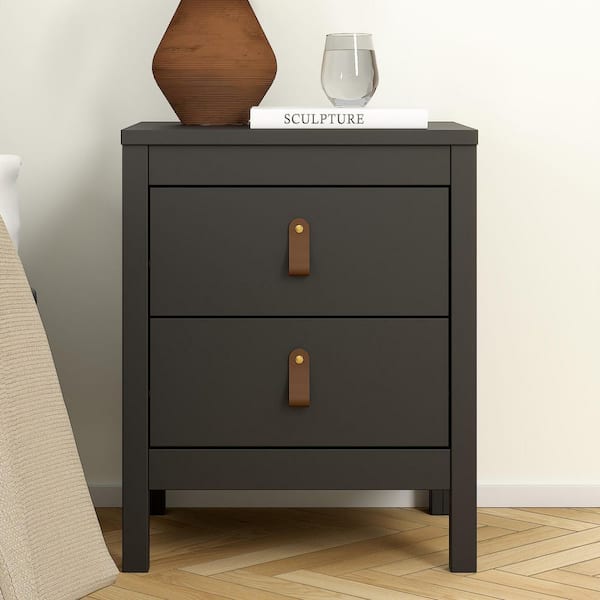 Tvilum Madrid 2-Drawer Black Matte Nightstand