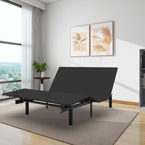 TENONER Black, Twin XL, Adjustable Bed Frame with Wireless
