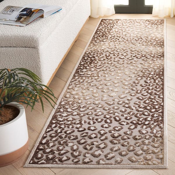 Paradise 2 ft. x 8 ft. Creme Abstract Runner Rug