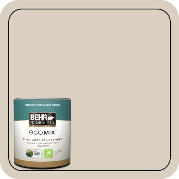 1 qt. Designer Collection #DC-011 Gray Envelope Semi-Gloss Enamel EcoMix Plant-Based Interior Paint & Primer