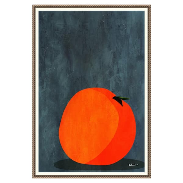 Amanti Art "Calmly Sleeping Apple" by Bo Anderson 1-Piece Floater Frame Giclee Food Canvas Art Print 33 in. x 23 in.