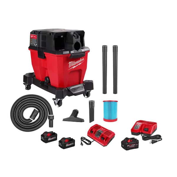 M18 FUEL 9 Gal. Cordless DUAL BATTERY Wet/Dry Shop Vacuum Kit with M18 FORGE 8.0 Starter Kit