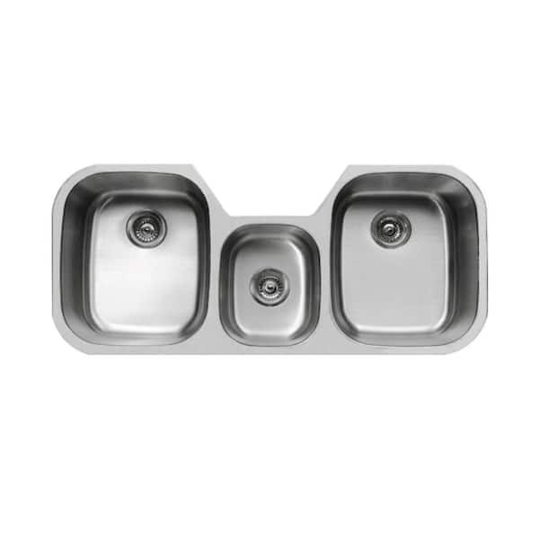 Wells Specialty Series Stainless Steel 46 in. 40/20/40 Triple Bowl Undermount Kitchen Sink