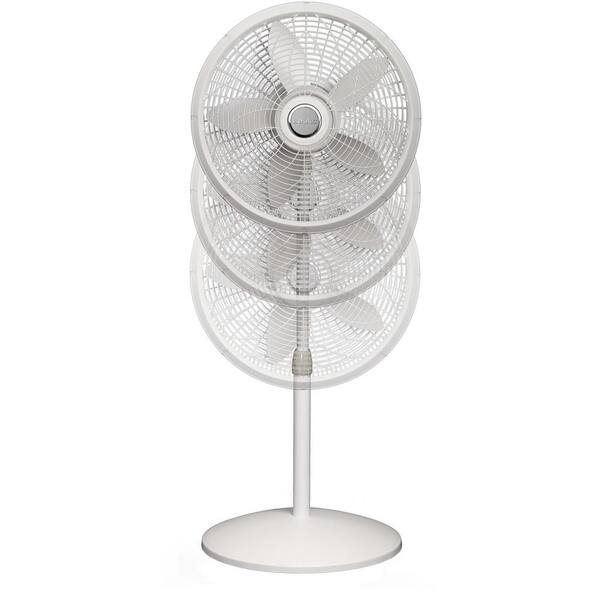 Lasko Cyclone Adjustable-Height 18 in. 3-Speed White Oscillating Pedestal Fan  1820 - The Home Depot