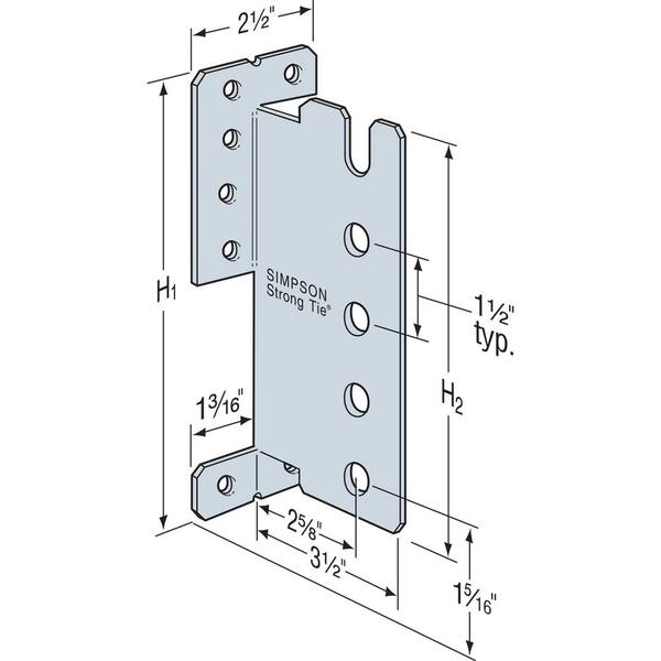 Simpson Strong-Tie 12-Gauge ZMAX Galvanized Concealed Joist