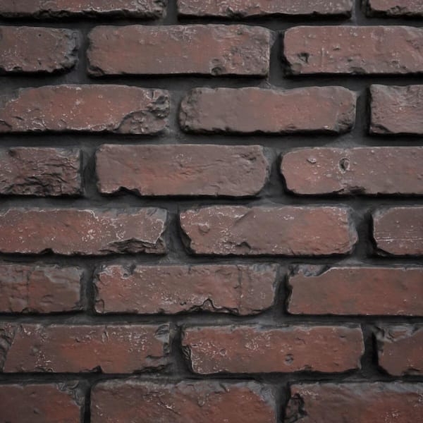 EverStone Aged Brick Faux Brick Panel, 46 7/8"W x 27"H x 1 1/4"D, Cinder Color