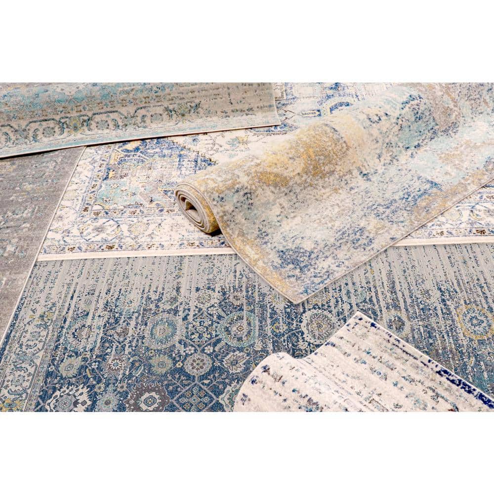 Chelsea Gray Floral Synthetic Rectangular Area Rug