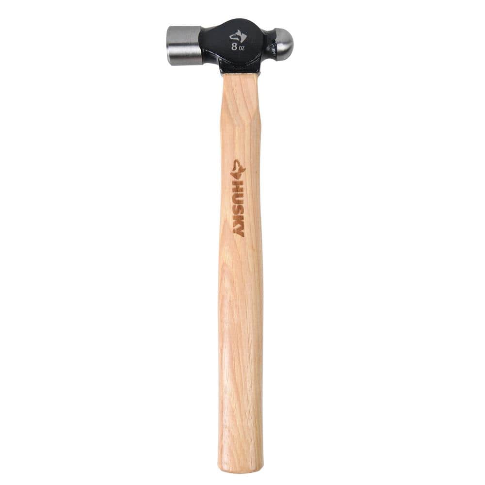 Husky 8 oz. Ball Peen Hammer with 10.24 in. Hickory Handle