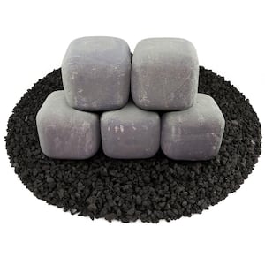 6 in. Ceramic Fire Squares in Light Gray Other Fire Pit and Fireplace Outdoor Heating Accessory (5-Pack)