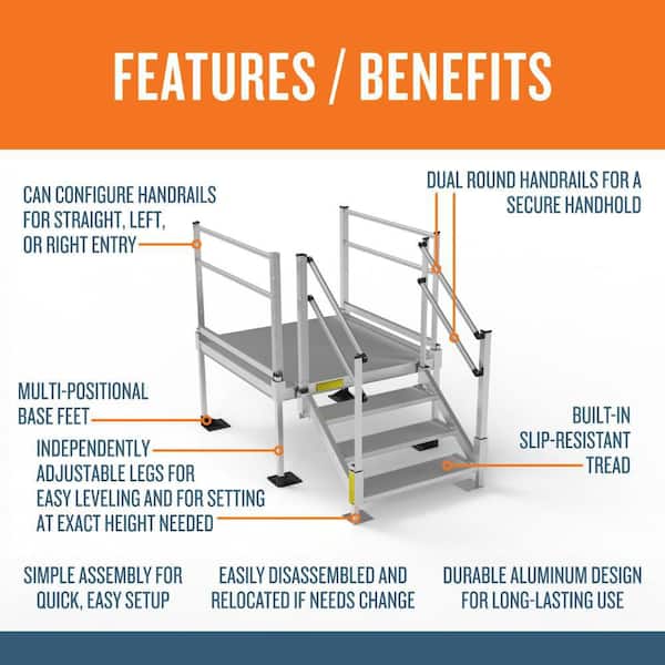 EZ-ACCESS Pathway 3G Solo Stair System 22 in. - 28 in. with 4 x 4
