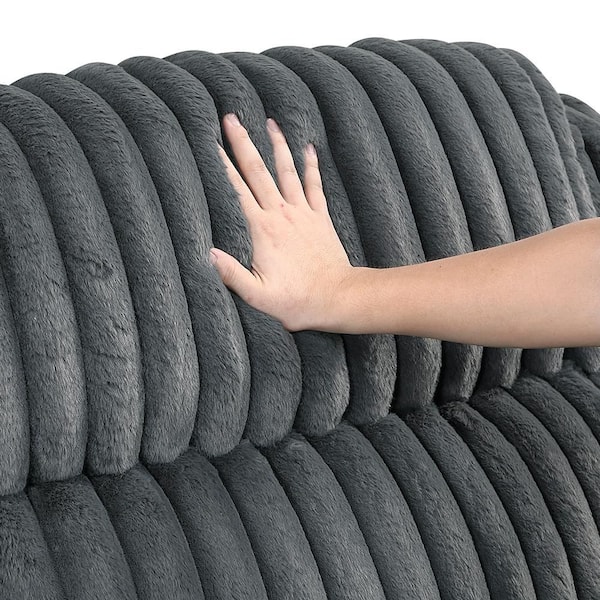 Lazzara Dyersburg 95 in. W Pillow Top Arm Corduroy Rectangle 2