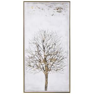 Vera Framed Nature Wall Art 48 in. x 25 in. Bronze Silhouette