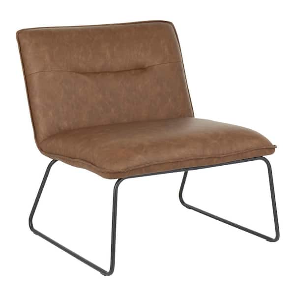 Lumisource Casper Industrial Espresso Faux Leather Accent Chair