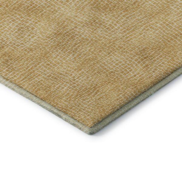 Mayfield Premium Machine Washable Abstract AMF1057 Gold 3 ft. x 4 ft. Area Rug