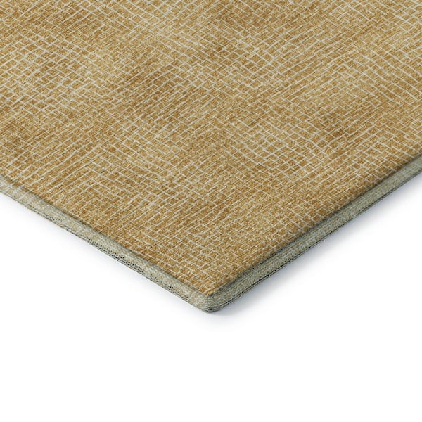 Mayfield Premium Machine Washable Abstract AMF1057 Gold 9 ft. x 12 ft. Area Rug