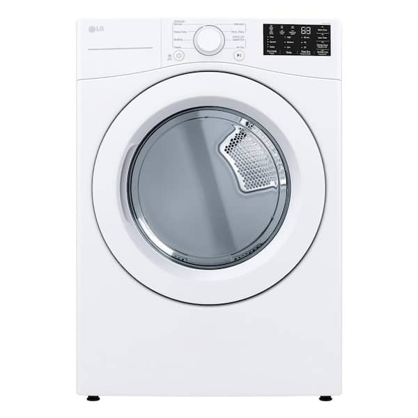 LG 7.4 Cu. Ft. Vented Stackable Electric Dryer in White with Sensor Dry  DLE3400W - The Home Depot