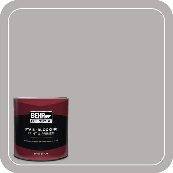 BEHR ULTRA 1 qt. #BXC-25 Colonnade Gray Flat Exterior Paint & Primer