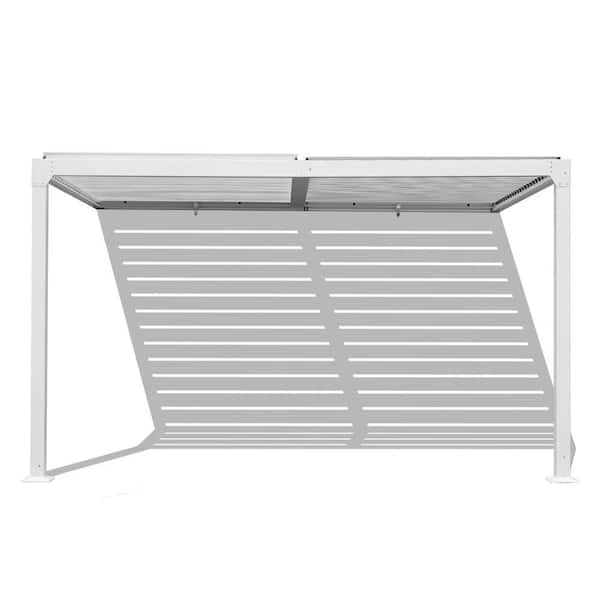 Aoodor 13 ft. x 10 ft. White All Aluminum Frame Patio Cover Wall Mount ...