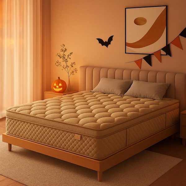 Queen Medium Firm 14 in. Hybrid Gel Memory Foam Euro Top Mattress, Motion Isolation and Bed-in-a-Box Mattress﻿