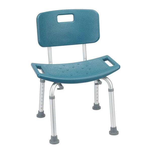 Drive Bathroom Safety Shower Tub Bench Chair with Back in Teal