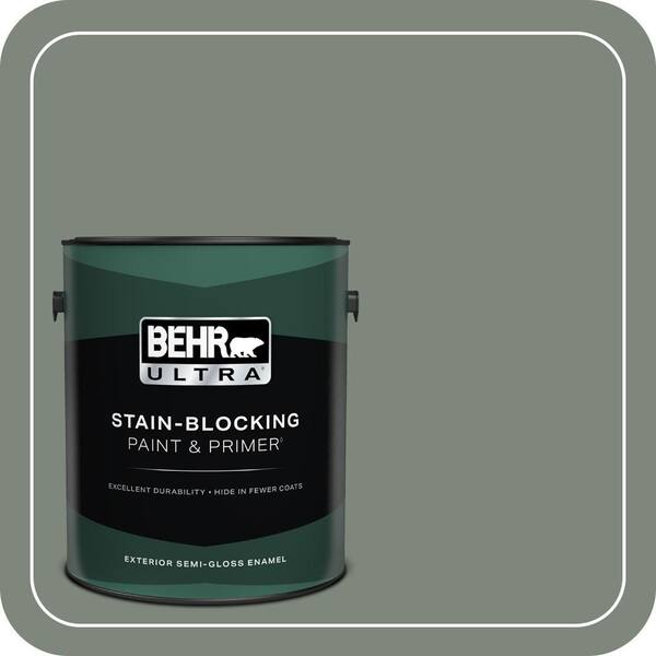 BEHR ULTRA 1 gal. #N410-5 Village Green Semi-Gloss Enamel Exterior Paint & Primer