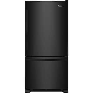 22 cu. ft. Bottom Freezer Refrigerator in Black with SPILL GUARD Glass Shelves