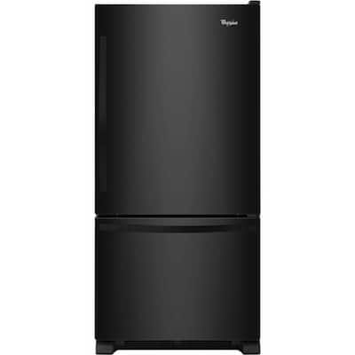 22 cu. ft. Bottom Freezer Refrigerator in Black with SPILL GUARD Glass Shelves