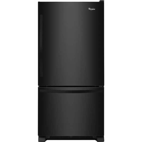Whirlpool 22 cu. ft. Bottom Freezer Refrigerator in Black with SPILL GUARD Glass Shelves