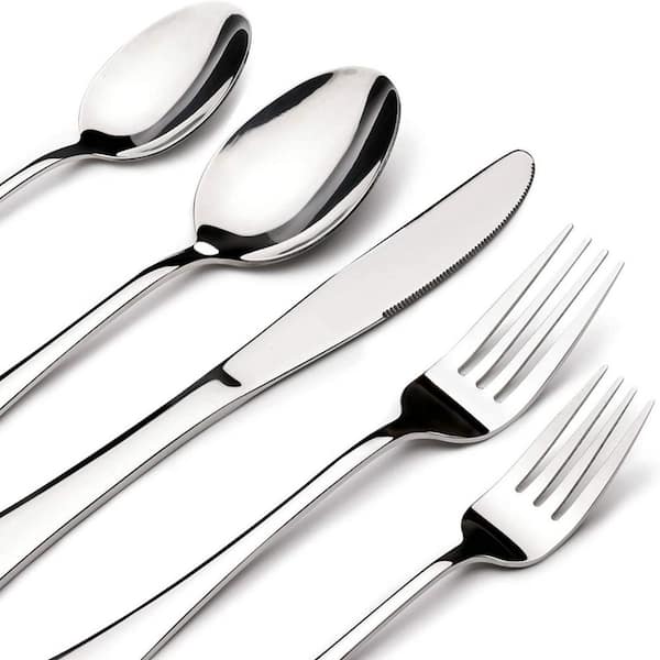 60-Piece Heavy Duty Stainless Steel Flatware Serving Set, Serving for 12, Dishwasher Safe, Gift Package