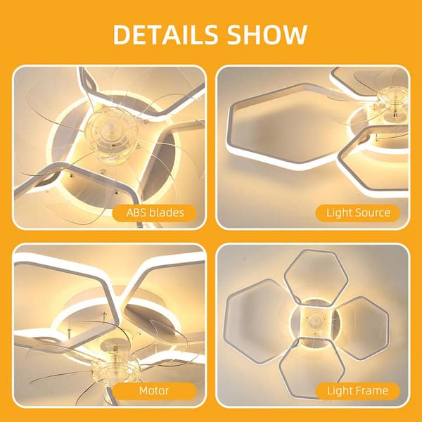 30 in. Indoor White Ceiling Fan with Adjustable White Integrated LED, Remote Included