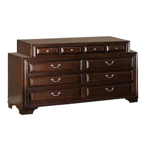 Brandt 10-Drawer Brown Cherry 43 in. H x 66.75 in. W x 17 in. L