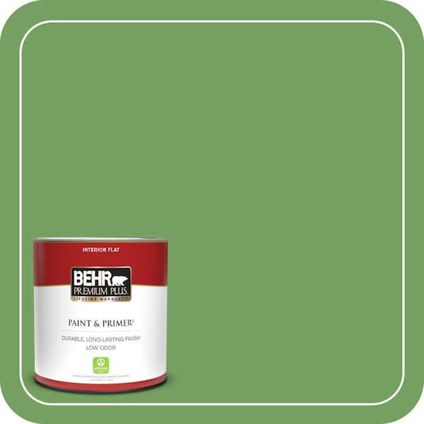 BEHR PREMIUM PLUS 1 qt. #MQ4-47 Parakeet Flat Low Odor Interior Paint & Primer