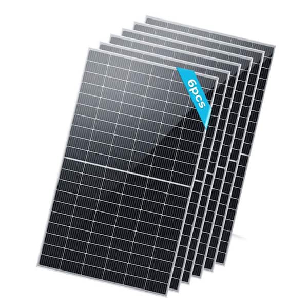 6PCS 450-Watt Bifacial Solar Panel for RV/Boat/Shed Rooftop Dual-Side Back-up Power 2700W PV Module Off-grid System