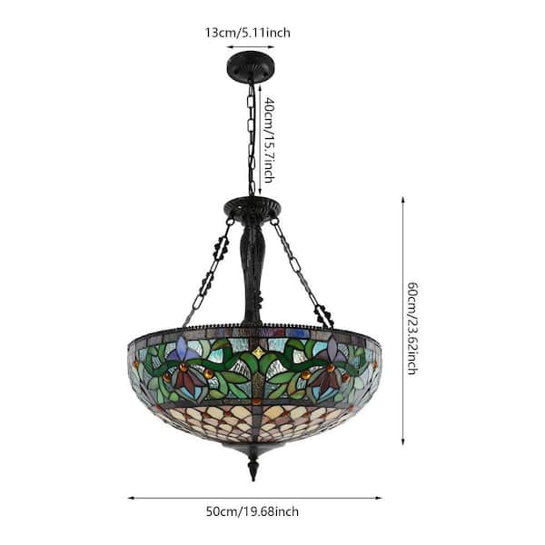 Reviews for OUKANING 19.68 in. 5-Light Multi-Color Vintage Tiffany