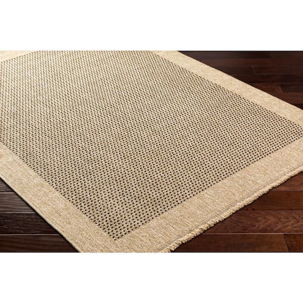 Mirage Tan Border 3 ft. x 7 ft. Indoor/Outdoor Runner Area Rug