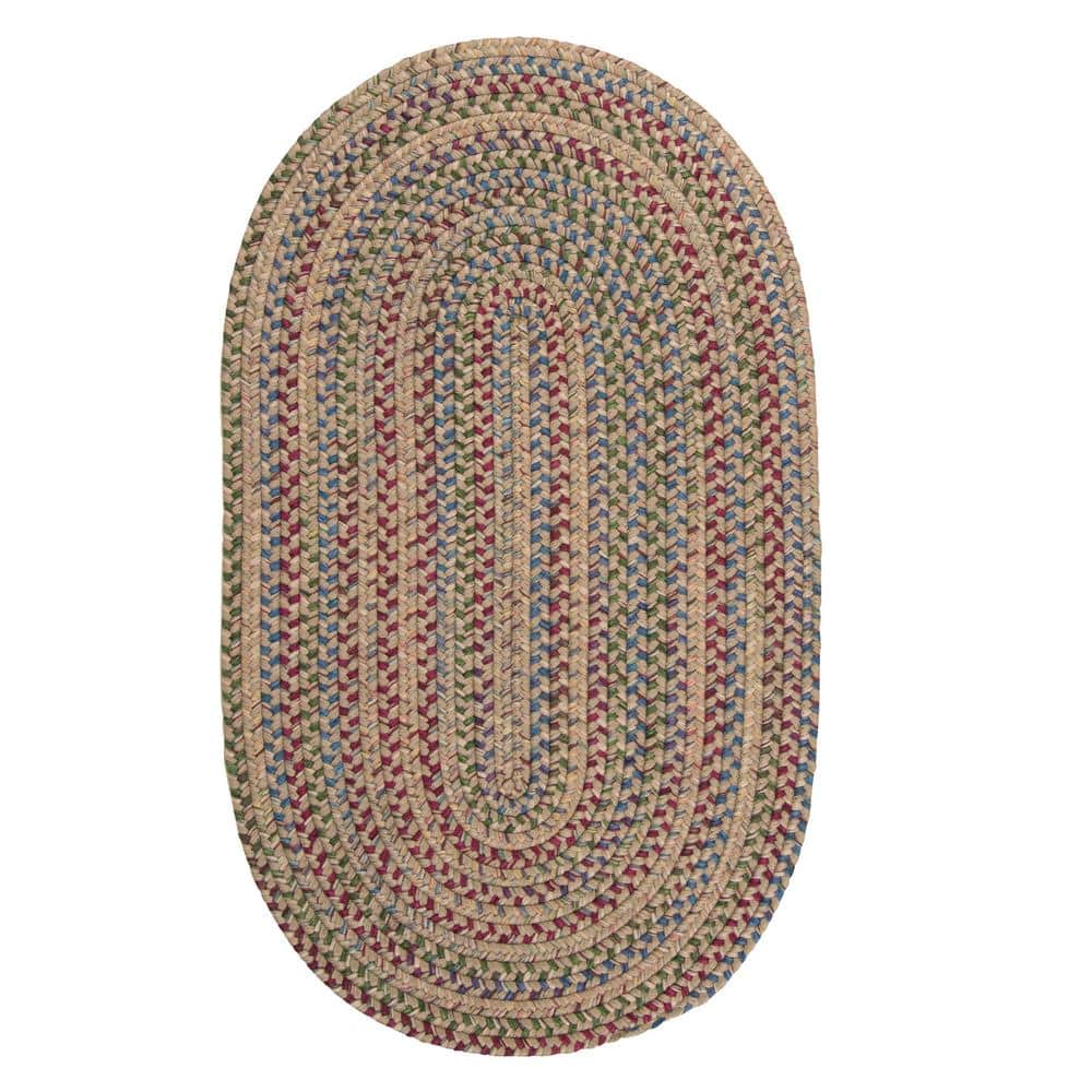 Millwork Natural 3 ft. x 5 ft. Tweed Indoor Oval Area Rug
