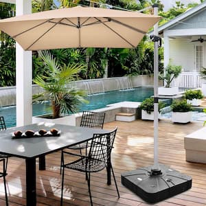 Weight 4-Wheels with Patio Umbrella Stand Base Cross Base in Black