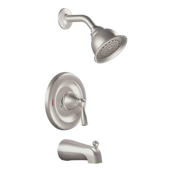 MOEN Banbury Single-Handle 1-Spray 1.75 GPM Tub and Shower Faucet in Spot Resist Brushed Nickel (Valve Included)
