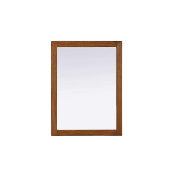 Brandy Walnut 27 in. W x 36 in. H Transitional Rectangle Mirror
