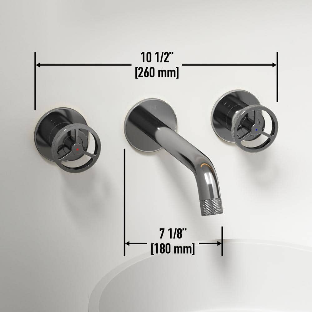 Brooklyn Inspired Industrial-Chic Chrome Wall Mount Bathroom Faucet