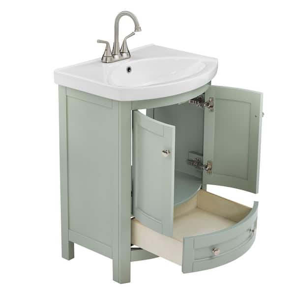 Runfine 24 in. W x 18 in. D x 34 in. Wood Gray Vanity with Runfine 24 in. W x 18 in. D x 34 in. Wood Gray Vanity with