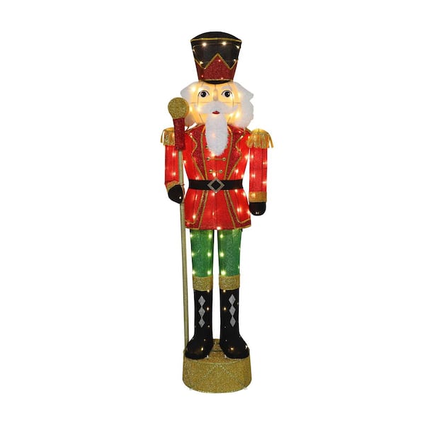 5.9 ft. 3D Scepter Nutcracker Outdoor Christmas Holiday Yard Decoration Warm White LED Lights